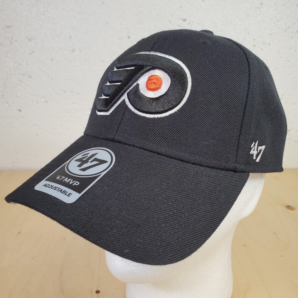 Philadelphia Flyers Cap '47 Brand MVP Black Adjustable Hat Wool NHL Hockey OSFA